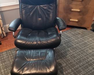 Stressless Leather Armchair & Ottoman