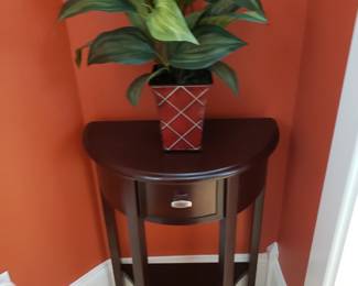 Demi Lune Table and Faux Plant