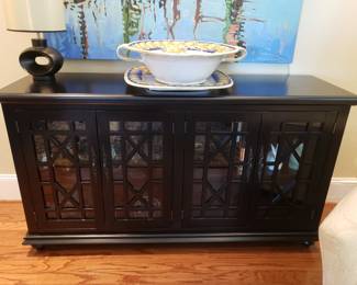 Black Console and Italian Pottery