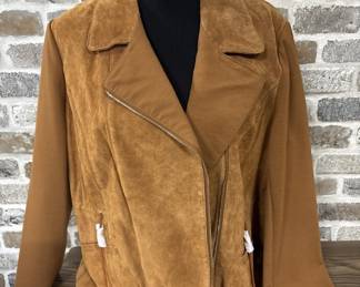 Iman Suede Leather Jacket w/ Factory Tags, Sz. XL