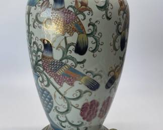 Vintage Asian Hand Glazed Table Lamp