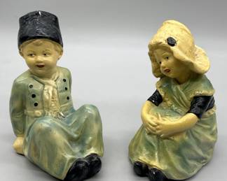 Vintage Chalkware Figurines, Dutch Boy & Girl