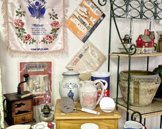 Much kitchenware-modern and vintage. 