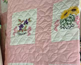 Much quilts, bedding and coverlets. Vintage States hand quilt 