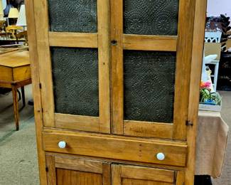 "Project" pie safe cabinet w/ tin front