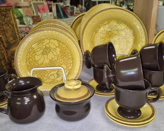 Much china and dinnerware. Franciscan "Amapola" set