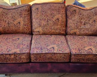 Flexsteel leather and upholstered sofa w/ pillows