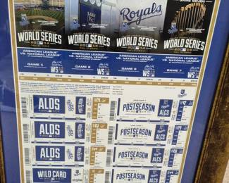 Framed 2014 Kansas Royals Playoff and World Series tickets