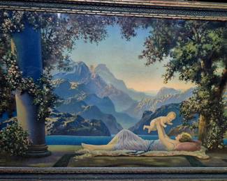 Much artwork and related items.  Original frame R. Atkinson Fox "Love's Paradise"