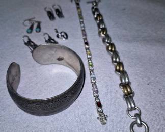 Much estate costume jewelry. Sterling