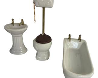 Vintage 3 Piece Ceramic Bathroom Set