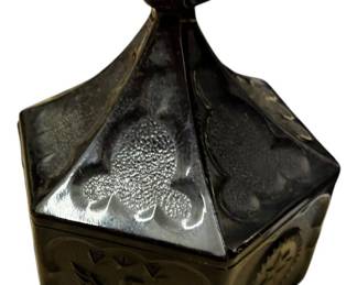 Tiara Indiana Black Glass Candy Dish