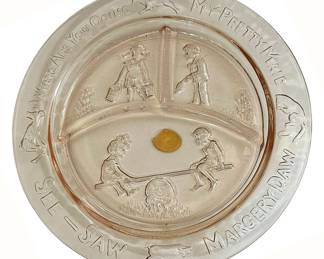 Tiara Pink Depression Childs Plate