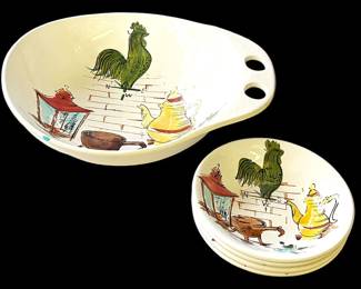 Vintage Enesco Country Serving Dishes