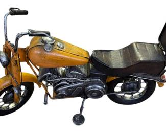 Vintage Yellow Metal Motorcycle