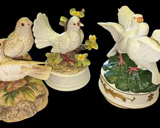 Kimco White Dove Porcelain Music Boxes