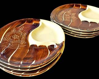 Purinton Pottery Intaglio Tiki Plates
