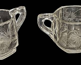 Etched Floral Creamer Sugar Set