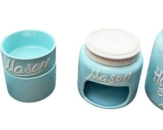 Blue Mason Jar Kitchen Decor