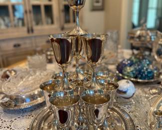 Set 12 Gorham Sterling Goblets with an M monogram 