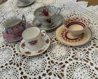 Antique cups and saucers