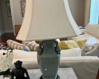 Pair of Celadon colored Lamps