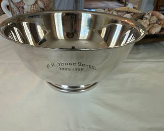 Large Silver Plate Revere Bowl 
"P.K.Yonge School 1925 -1952" 