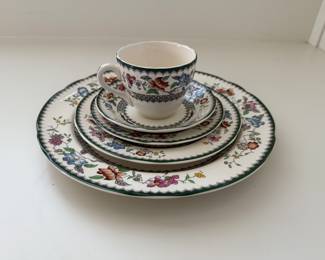 12 place 5 piece place settings "China Rose" by Spode in like new condition  