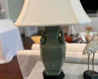 Pair of Celadon colored Lamps