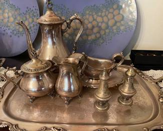 Silver plate tea set 