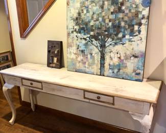 Lovely ivory distressed hall or sofa table