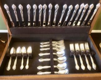 Silver plate flatware set