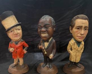 Lot Of Vintage Esco Statues -Louis Armstrong, WC Fields, And Humphrey Bogart