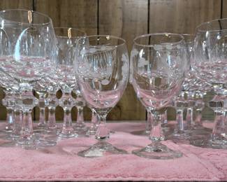 Assorted crystal stemware