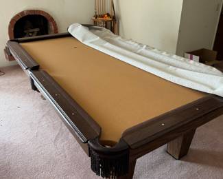 Pool table with cues