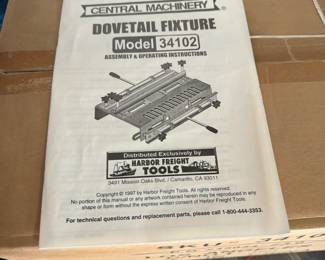 Central machinery dovetail fixture model 34102