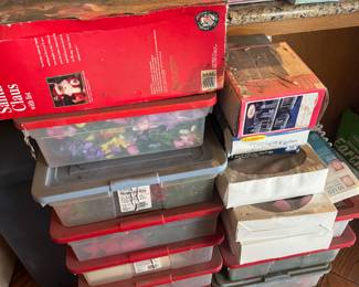 Christmas decor, Christmas lights, wreaths, florals
