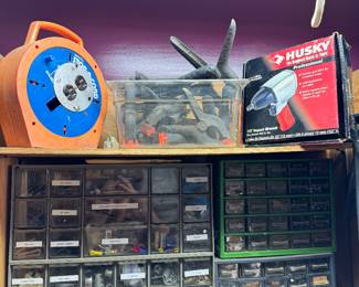 Tools, Husky impact wrench, nails, drill bits