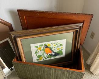 Blanket trunk, bird art