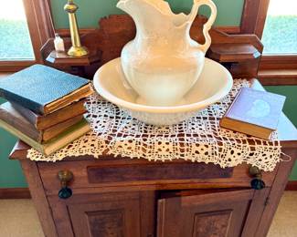 Antique wash stand bowl and pitcher