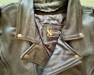 Black leather X Element motorcycle jacket size 6X