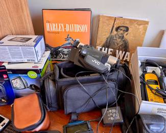 JVC video camera, Harley Davidson coffee table book