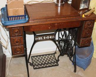 oak cabinet for Singer treadle