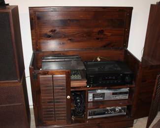 tuner, turntable, speakers