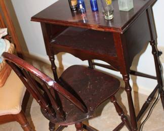 Childs school desk and chair