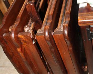 sold-wood TV trays and rack