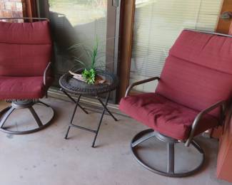 Patio chairs, table