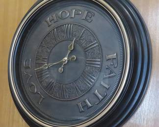 Faith, hope, love wall clock