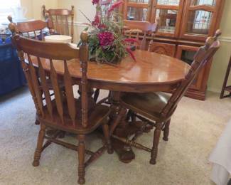 Traditional dining table and chairs