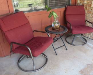 Patio chairs, table